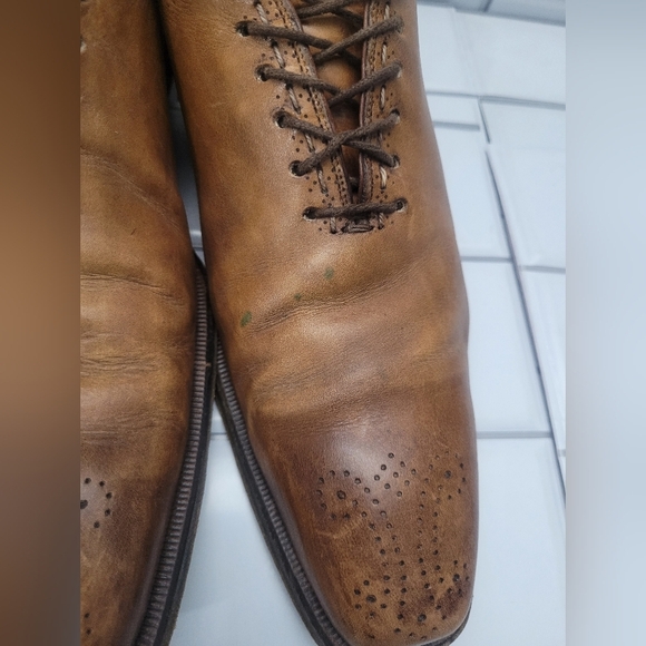 BARNEYS NEW YORK Men’s Brown Distressed Leather Oxford Style Shoe Size 7.5 Con main image 8